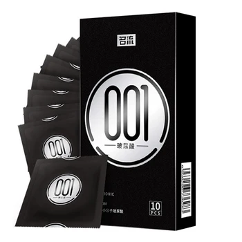 Ultra-thin Hyaluronic Acid Condom Smooth Type 52mm Male 0.01 Naked Condom Thin Light Fit Penis Sleeve 10PCS Safer Sex Products 1