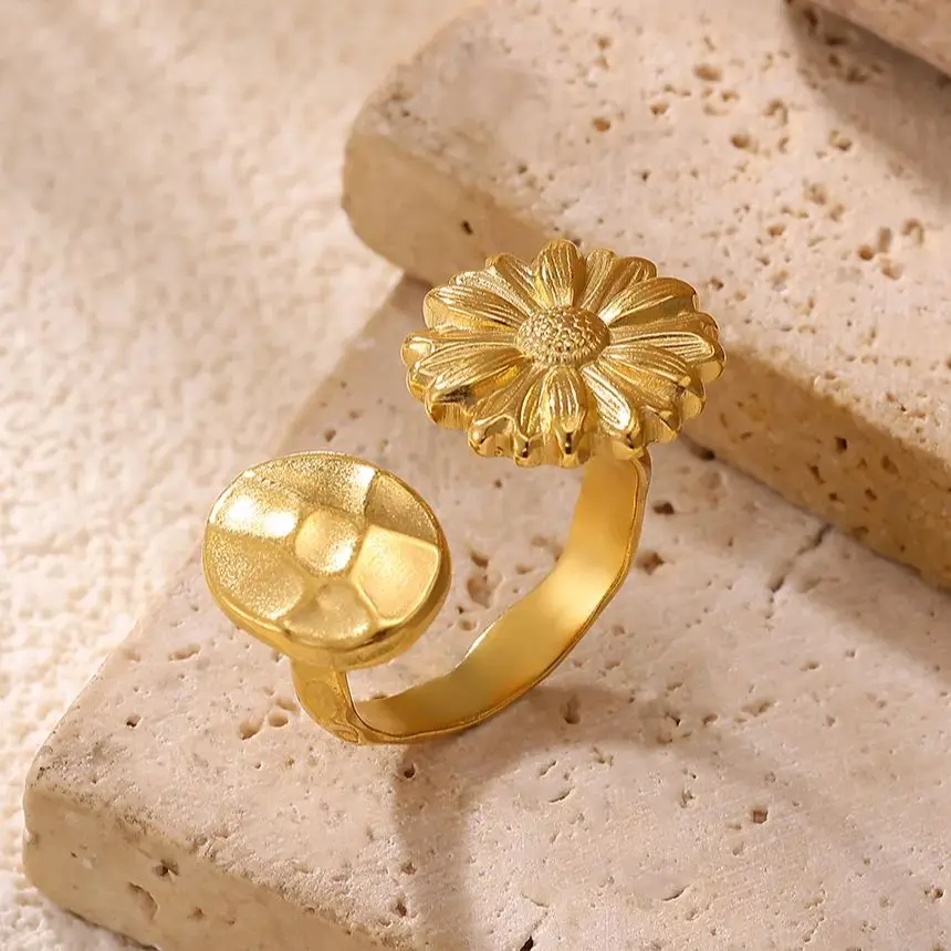 Stainless Steel Ring Women Gold Color