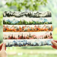 Yoofun 4.5x200cm Mountain and Forest  PET Tape Vintage Plant Landscaping Masking Tape Collage Creative DIY Journal Stationery 1