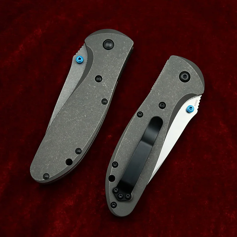 LEMIFSHE Customized 551 Copper Spacer 3D Titanium Alloy VG10 Mark 20CV Blade Camping Hunting Bag Tactical Tool Folding Knife 6