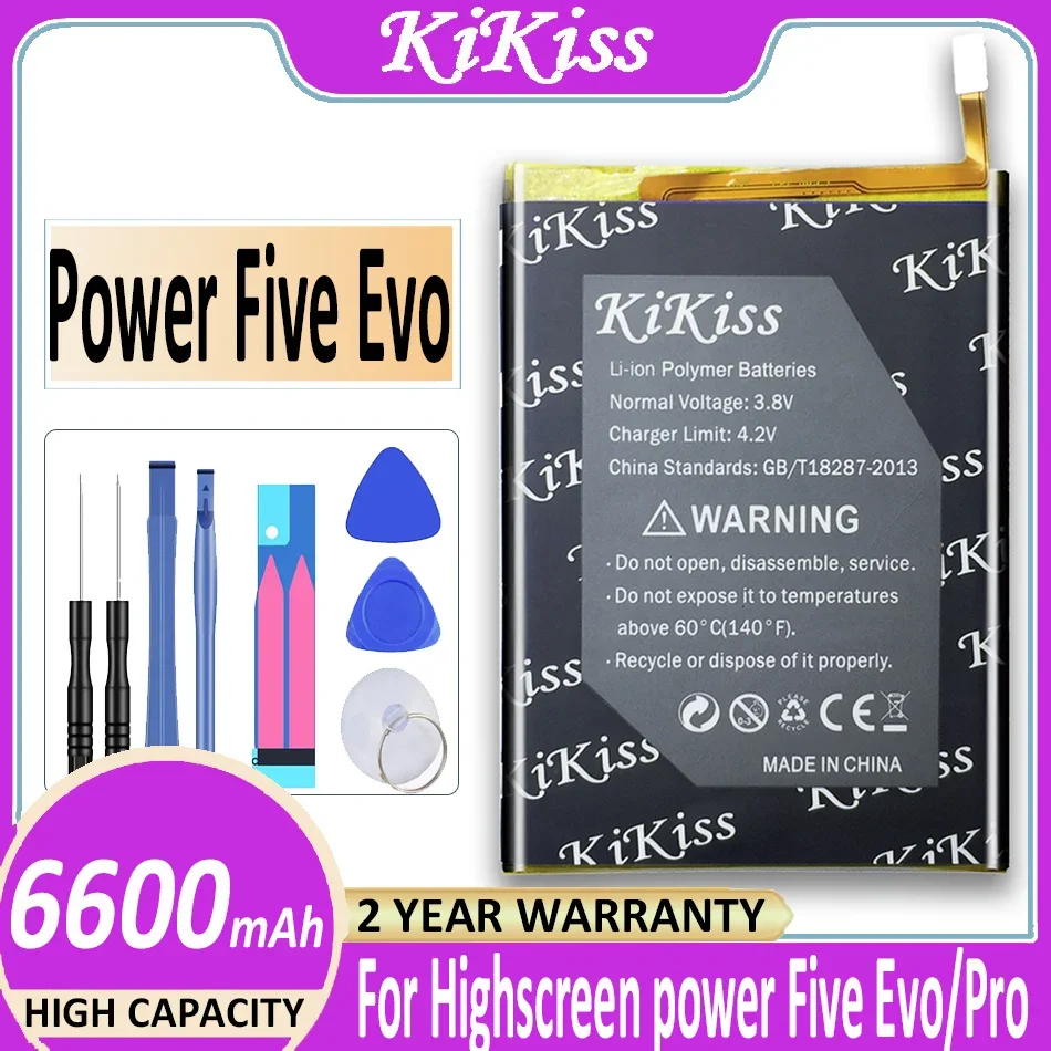 

6600mAh Power Five Evo Mobile Phone Replacemeny Battery For Highscreen Power Five Evo/Five Pro Batterij + Track Code