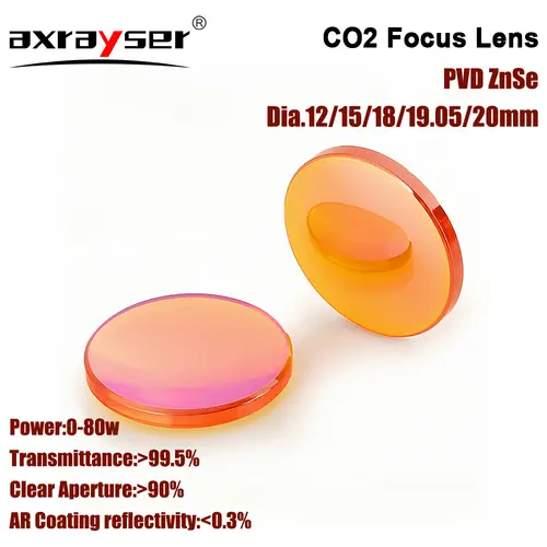 PVD ZnSe Co2 Laser Focus Lens Dia.12/15/18/19.05/20mm FL38.1/50.8/63.5/76.2/101.6mm for CO2 Laser Engraving Cutting Machine - Image 2