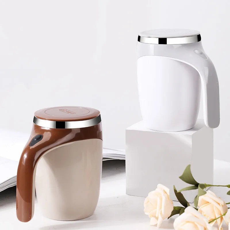 

304 stainless steel lazy coffee stirring cup automatic stirring cup magnetic rotating electric milk cup mark cup