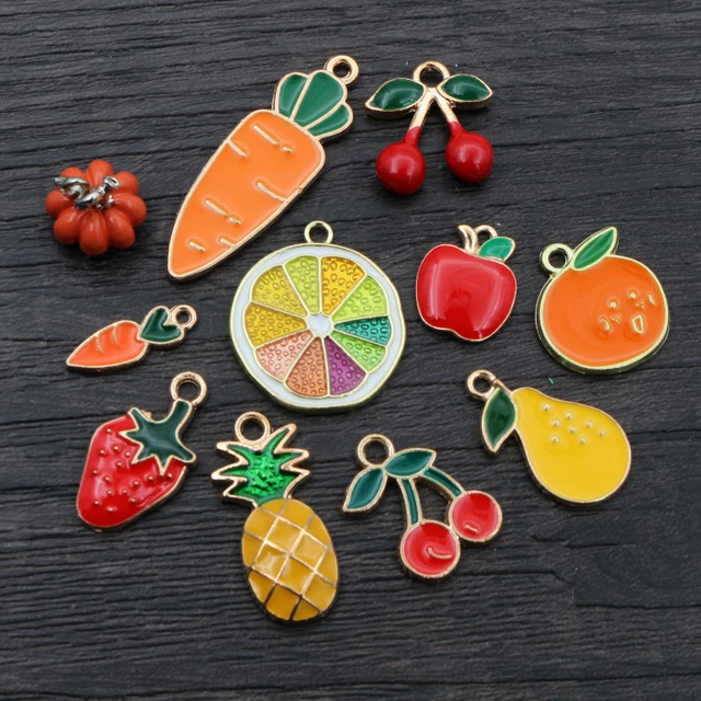 10pcs Enamel Cute Charms Pendant for Jewelry Making Supplies Moon