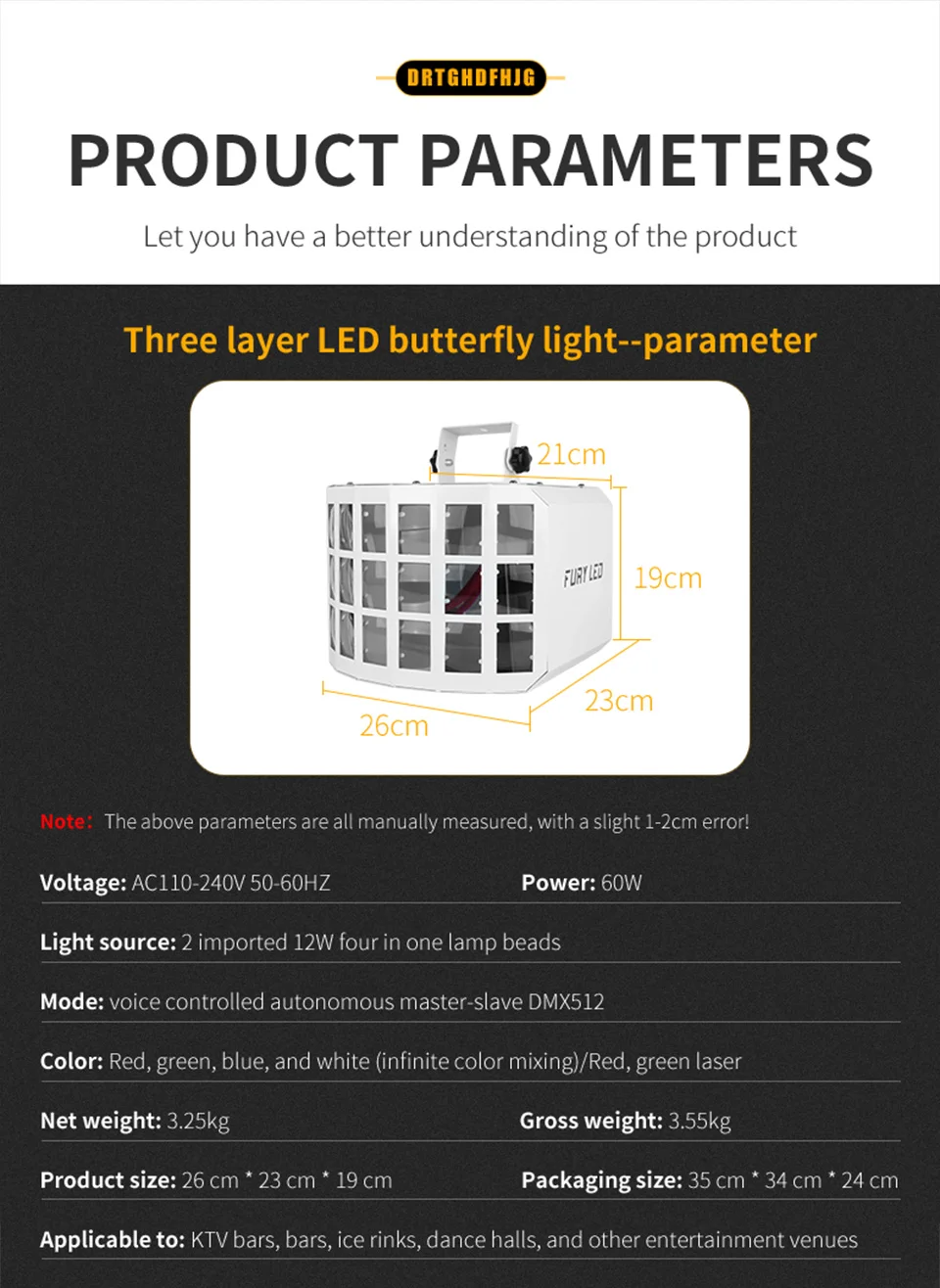 Led Butterfly Laser Light Butterfly Light Laser DMX DJ Laser Projector 4in1 DMX