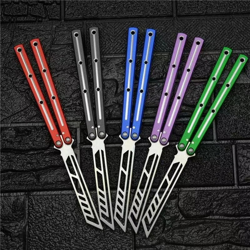 2024 새로운 Balisong 연습 도구 EDC 접이식 알루미늄 합금 손잡이 연습 훈련 손 도구