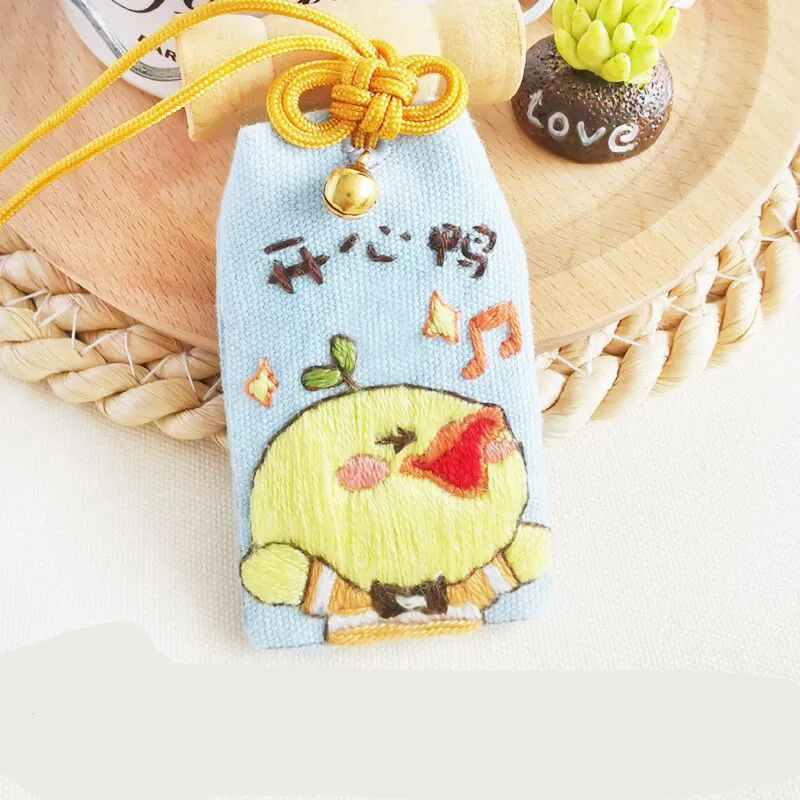 Omamori Cross Stitch Protective Talisman Diy Embroidery Needlework Stitching Imagic Cute Organizer Accessories Pouch Craftwork