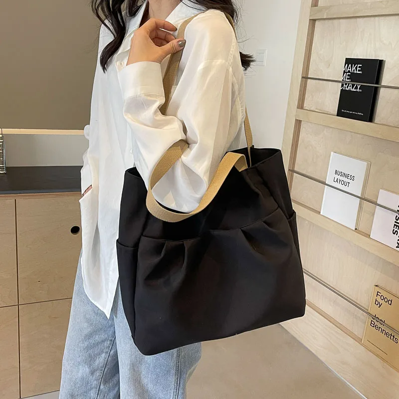 

Вместительная Новая модная женская холщовая трендовая Сумка-тоут на одно плечо женская повседневная сумка-тоут