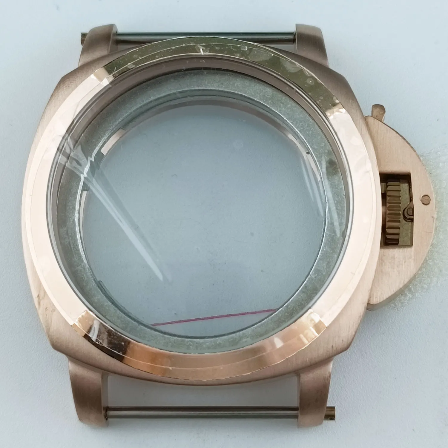 Silver Brushed Sapphire Glass Stainless Steel Watch Case, 45mm - Premium Watch Accessory