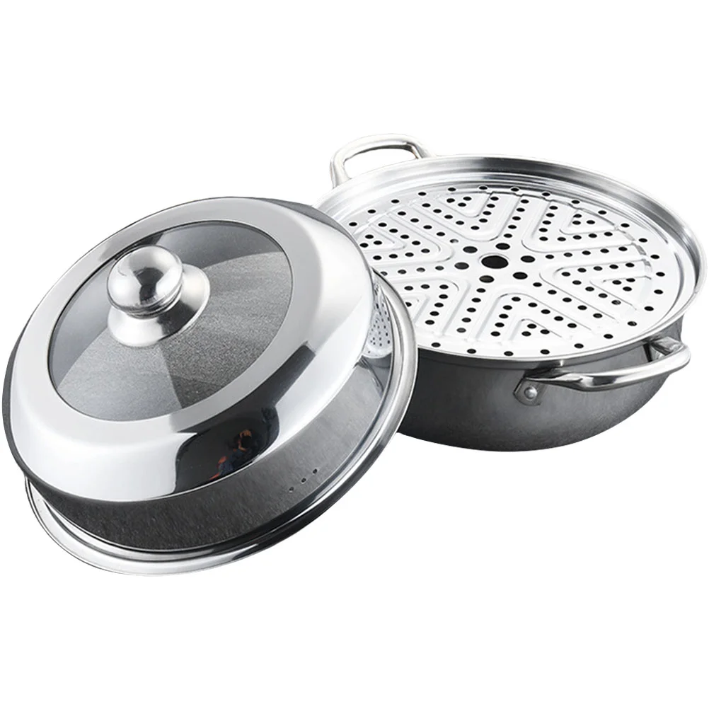 

Stainless Steel Steamer Cooking Pot Steaming Cookware Hot Kitchen Utensil Stockpot