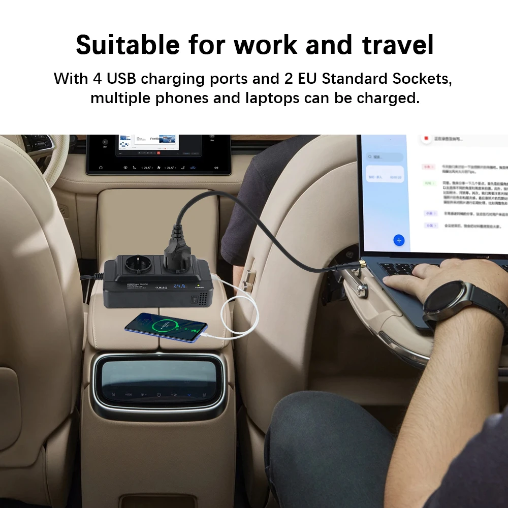 4 USB 400W Peak Power Accessories Cigarette Lighter DC To AC 12V to 220V Car 200W Inverter Auto Mounted Inverter AC EU Socket,vehicle inverter,car converter inverter,car inverter,car power converter,power inverter
