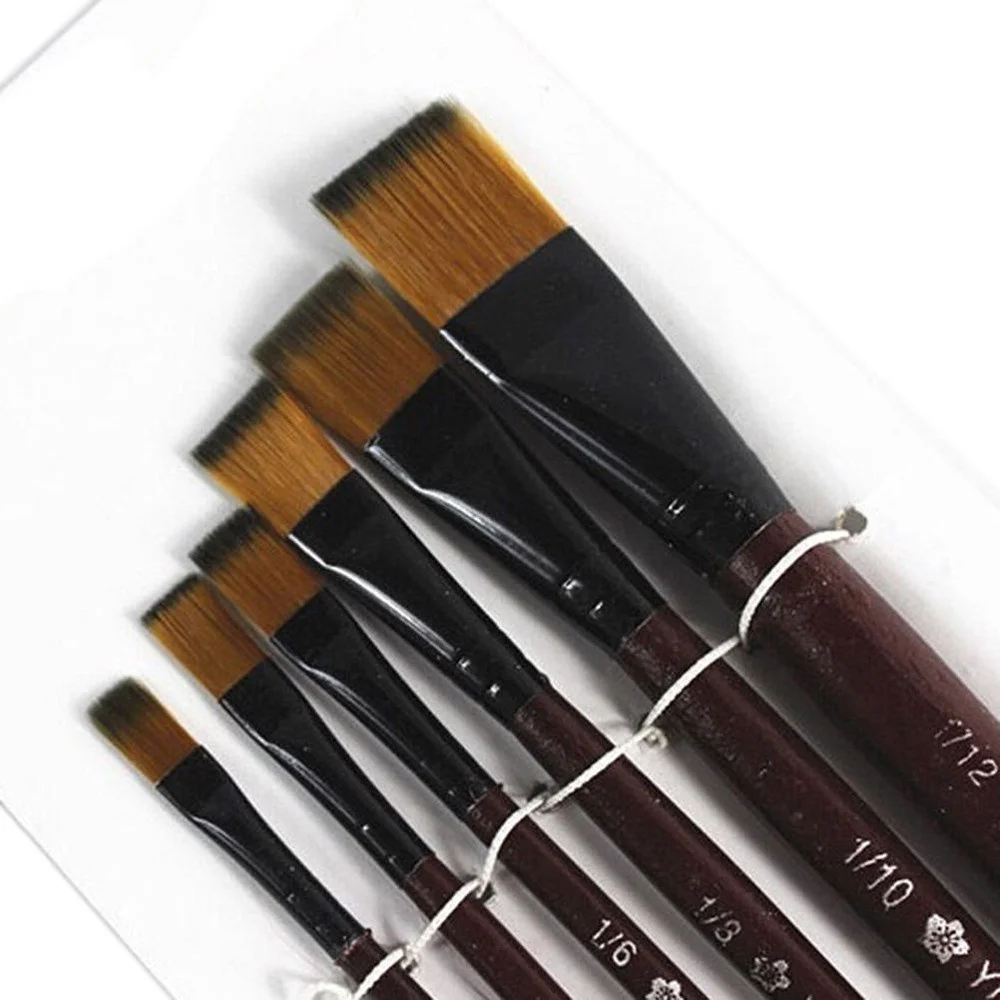 Professional Painting Set Acrylic Oil Watercolors Artist Paint Brushes 6pcs