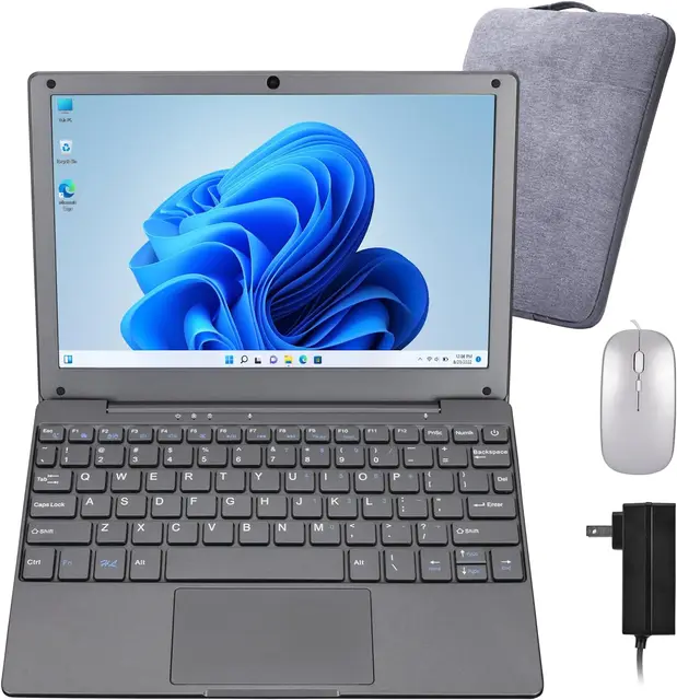 Windows 11 Laptop 10.1inch Notebook Computer Intel Celeron N4020 Learning Laptop Netbook for Kids Men Women (8GB/128GB)