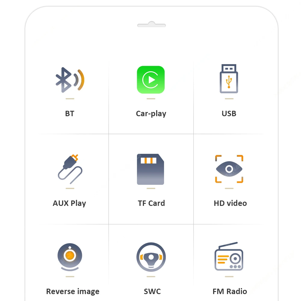 Universal 7 "1din pantalla retráctil Radio de coche Android Auto Carplay reproductor de vídeo Multimedia sistema inteligente de vehículo BT FM USB 2