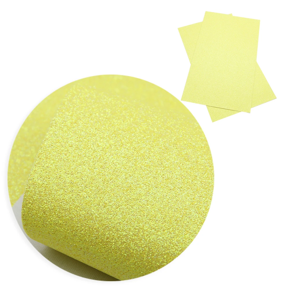 Leather Fabric Shimmer Fine Glitter Faux Leather Sheets Candy Solid Color Synthetic Leather Fabric Roll DIY Earrings Hair Bows Crafts