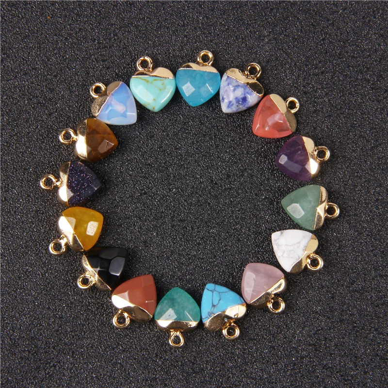 

5PCS Natural Cute Heart Stone Pendants Charms Amethysts Agat Pendant Beads Fit Jewelry Making DIY Earrings Necklace Findings