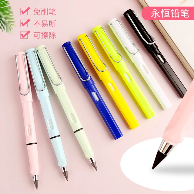 Infinity Pencil Inkless Pencils Pens Eternal Portable Reusable Erasable Pen  With Eraser Art Writing School Supplies