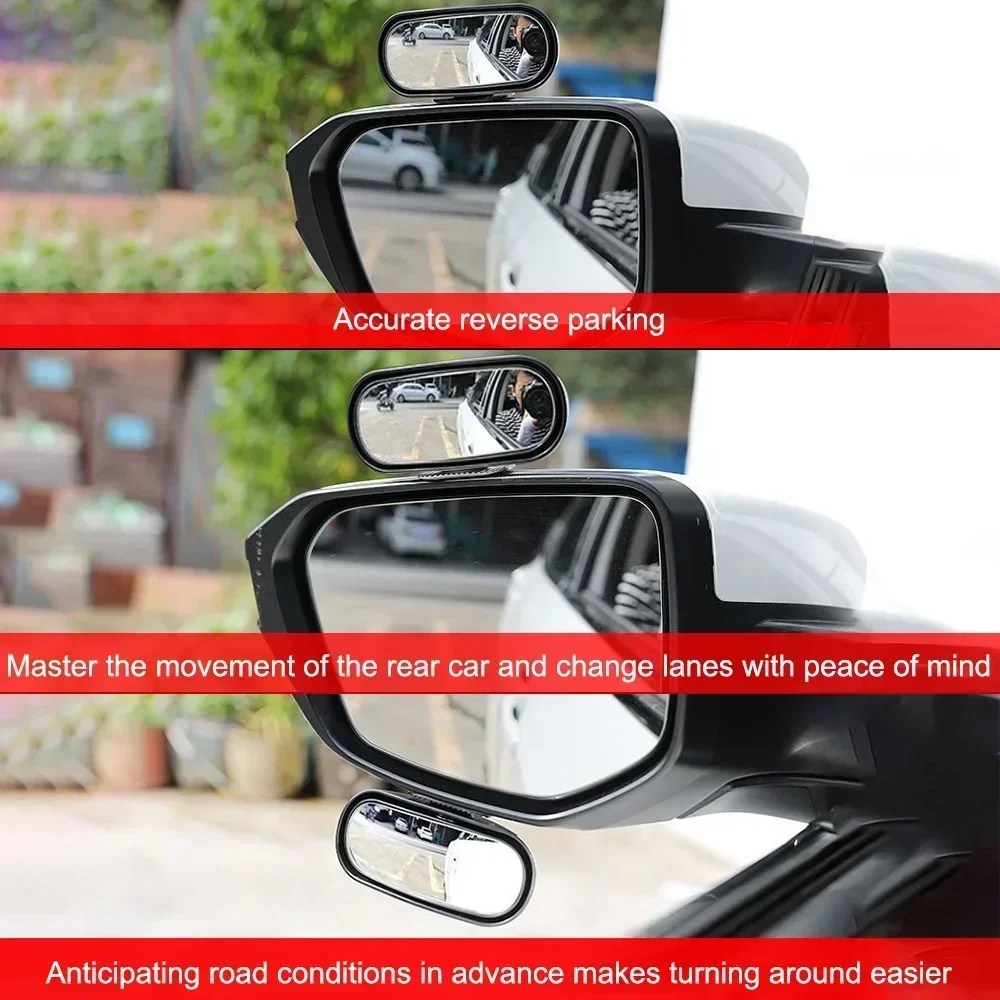 Car Rear View Mirror Blind Spot Mirrors Waterproof 360 Degree Wide Anger Parking Assitant Auto Rearview Safety
