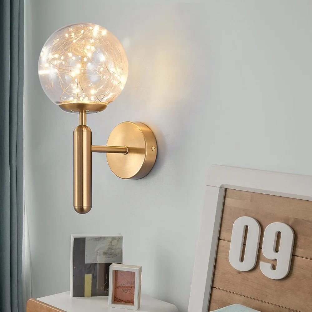 

Modern Bedroom Bedside Iron LED Sconce Lamp For Living Room Bedroom Bedside Background Corridor Decor Lighting