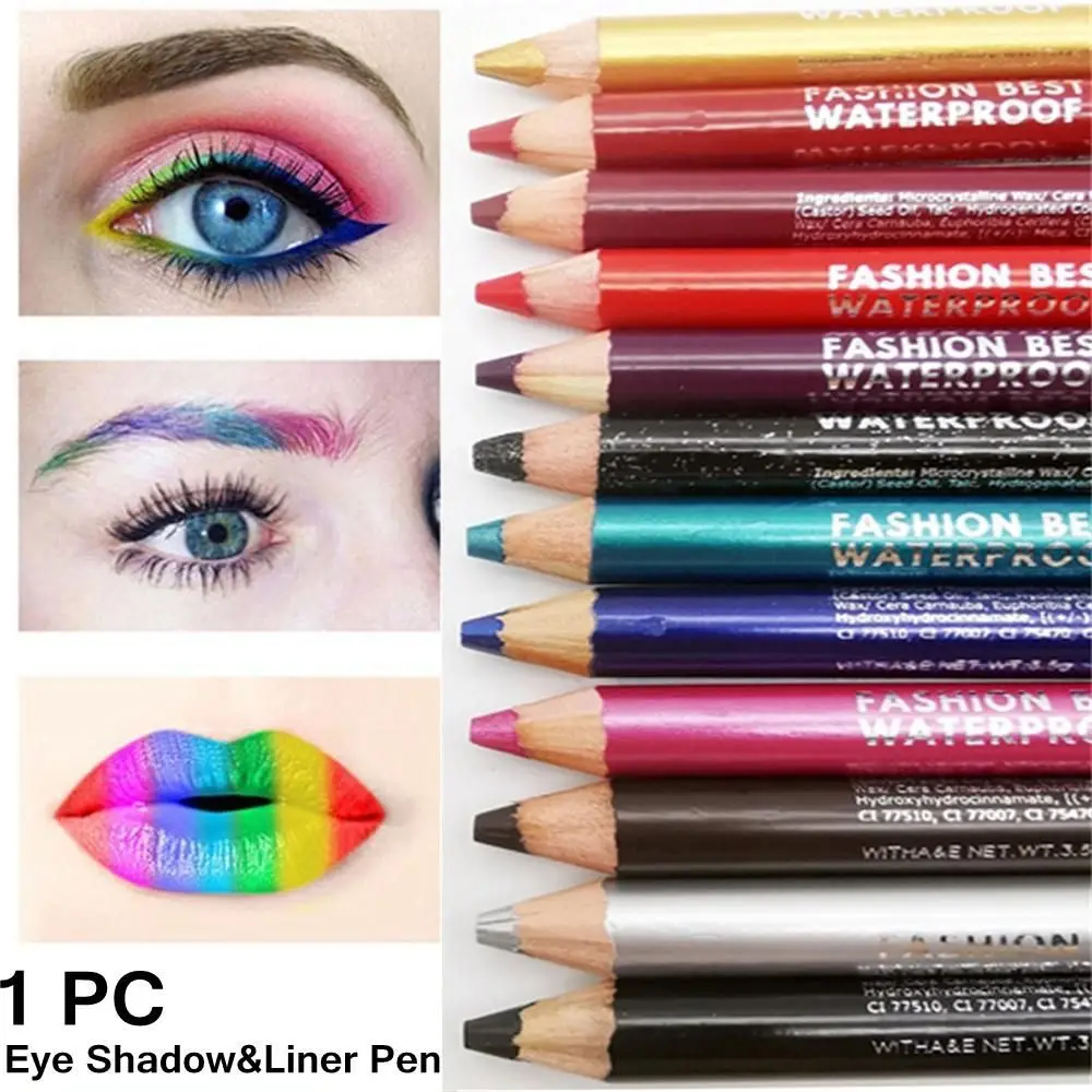 Beauty Eye Cosmetics Glitter Colourful Matte Waterproof Highlighter Pigment Eyeliner Pencil Sharpener Eye Shadow&Liner Pen