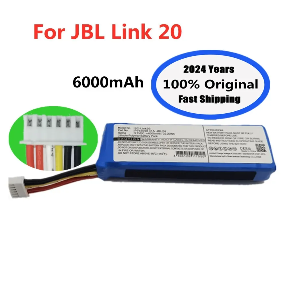 

Аккумулятор для JBL Link 20 Link20 P763098 01A, 2024 мАч, 6000 лет