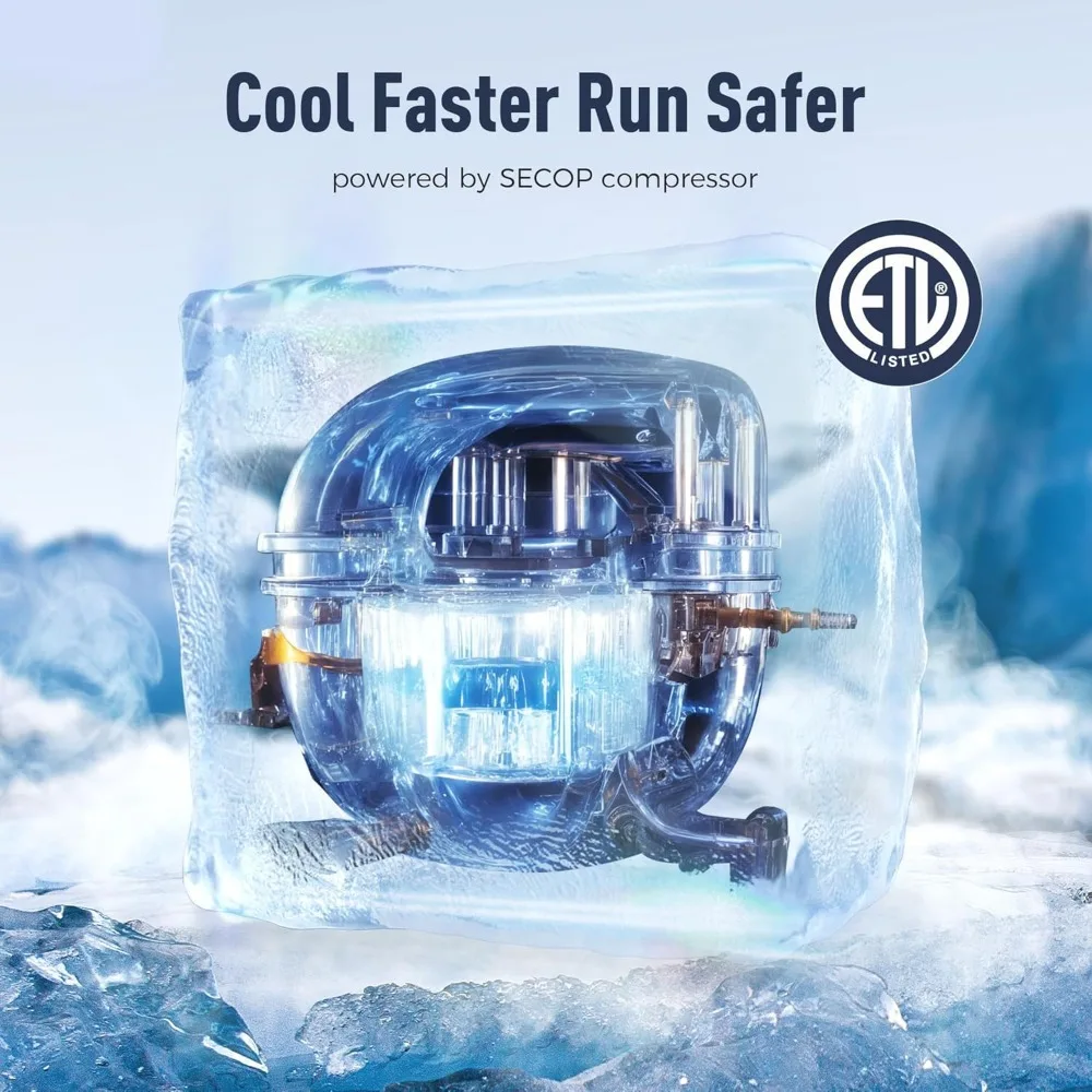 Commercial ice maker, 400 pounds per day, SECOP compressor, 250 pounds storage, ice ready within 8 to 15 minutes