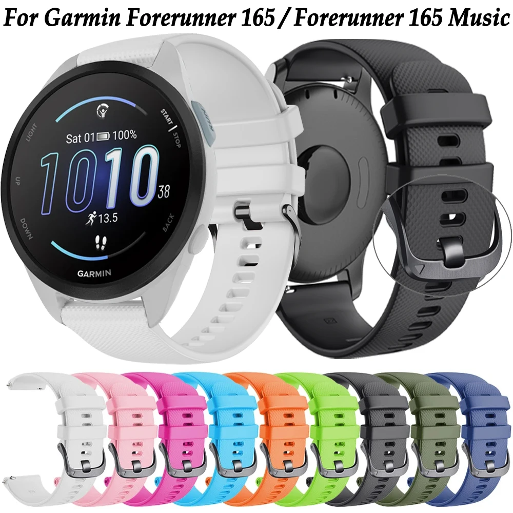 20mm Strap For Garmin Forerunner 165 Music 645 245 Smartwatch Band Bracelet Venu Sq 2 Plus Vivoactive 3 5 Replacement Wristband