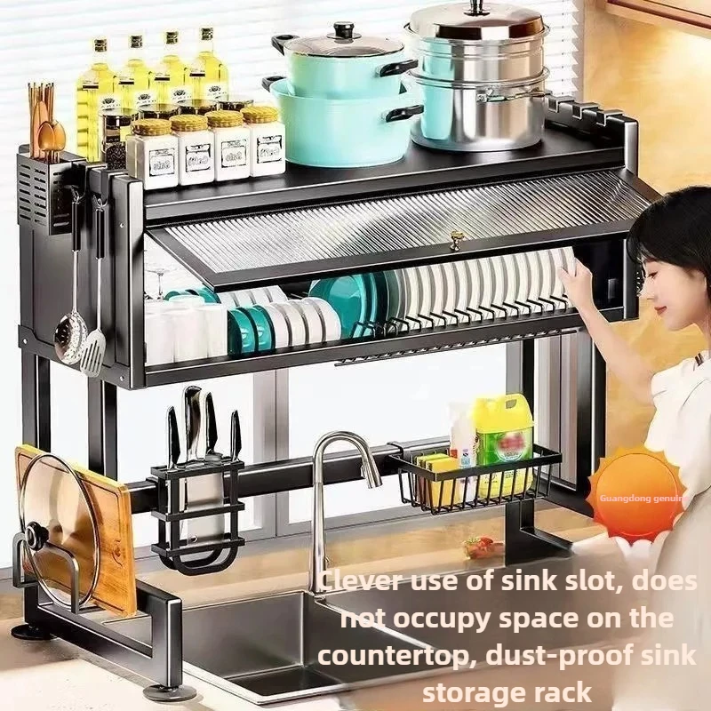 Stainless Steel Kitchen Cabinet Over-the-Sink Dish Drying Rack Multi-Organizer Sink Shelf for Kitchen Kitchenware