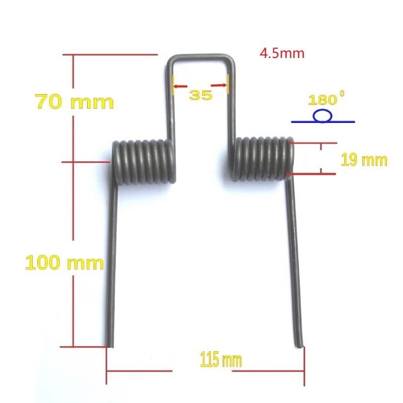 2PCS Right angle 90 180 270 degree Double torsion spring Large torsion