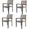 Patio Dining Chairs with Armrest Stackable Set of 4 Aluminum Patio Furniture Sets for Living Room Cafe Bar Aluminum Indoor Outdo 1