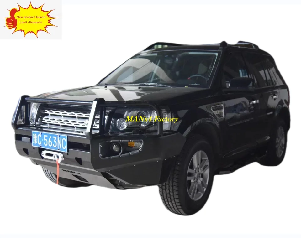 Bull Bar ランドローバーフリーランダー2（L359）2008-2014ブラックブルバーフロントバンパーグリル For Land Rover Freelander 2 (L359) 2008-2014 B Land Rover Freelander L359 2007-2014 Stainless Steel Bull Bar | 4x4AT
