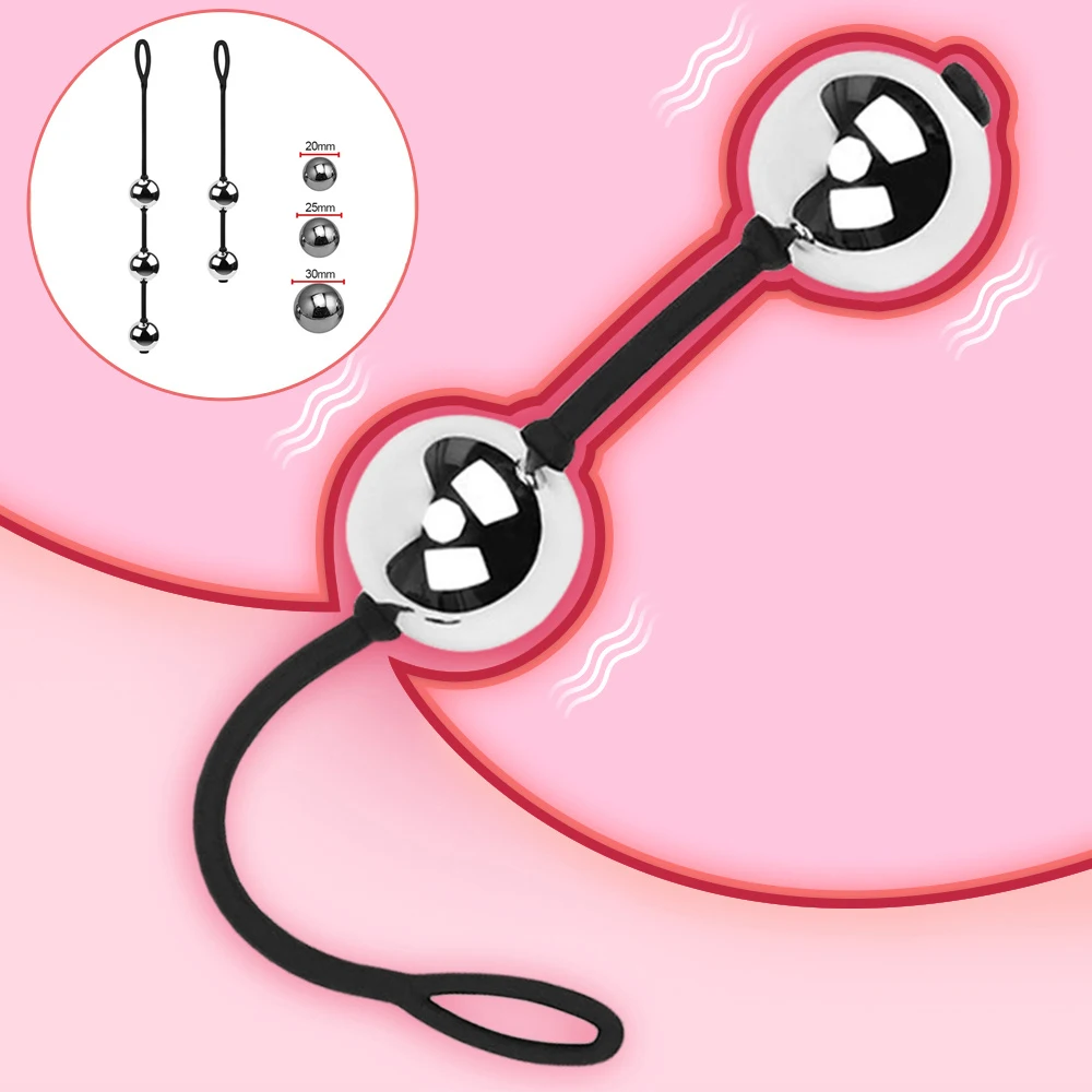 Erotic Weighted Vaginal Egg 20 25 30mm Geisha Kegel Exerciser Metal Ben Wa Ball Anal Beads Adult Sex Toys for Woman