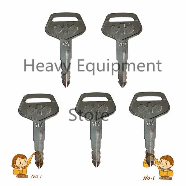 5PCS 787 Ignition Lock Key For Komatsu Heave Equipment Machine Excavator  Loader Kalmar Dressta Sakai