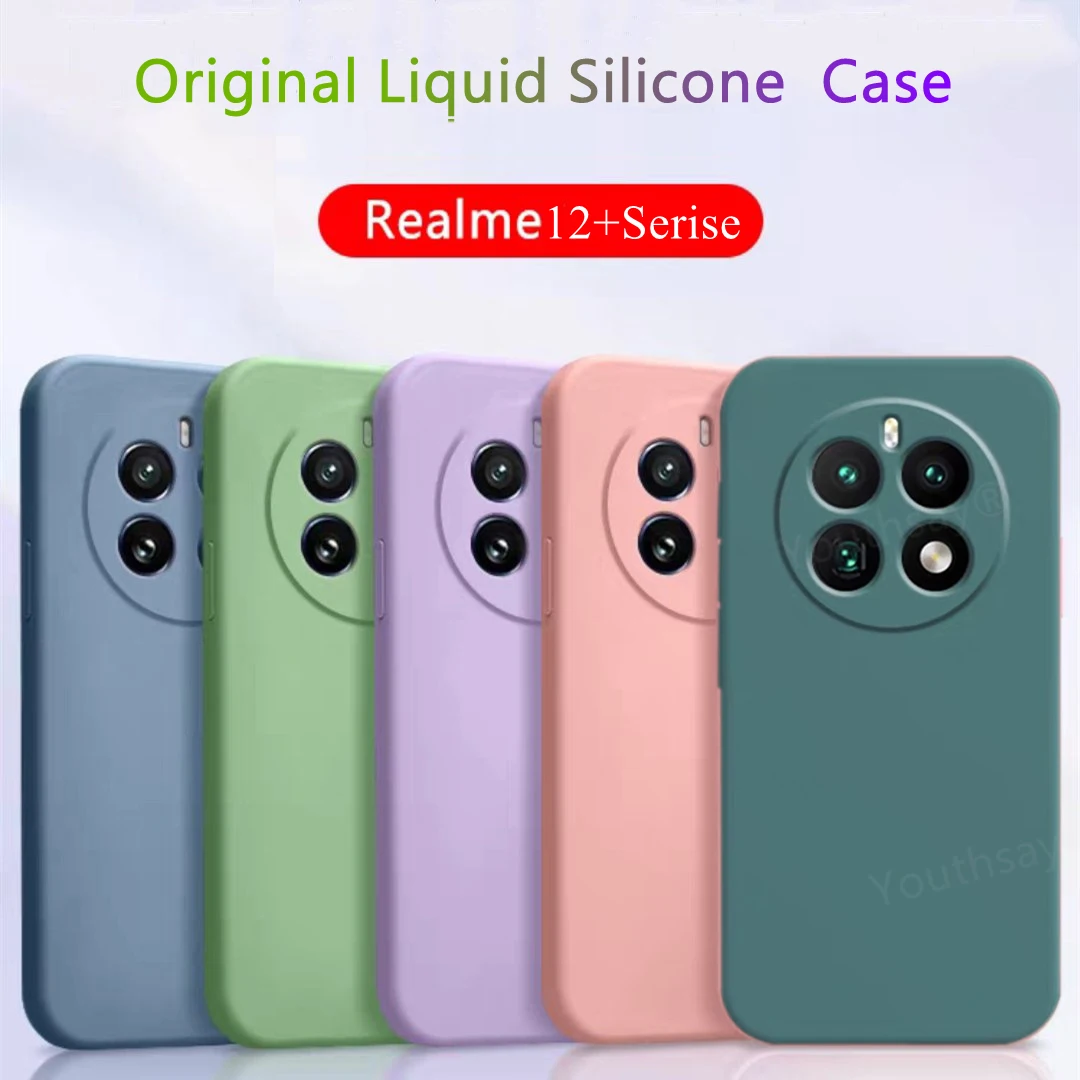 

Liquid Silicone Case For Realme 12 Pro Plus Case Cover Realme 12 Pro Plus Fundas Coque Protective Phone Case Realme 12 Pro Plus