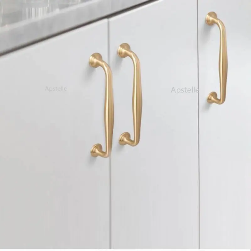 Nordic Luxury Gold Modern Cabinet Sub Drawer Brass Door Handle Single Hole Copper Handle Wardrobe Brass Handle