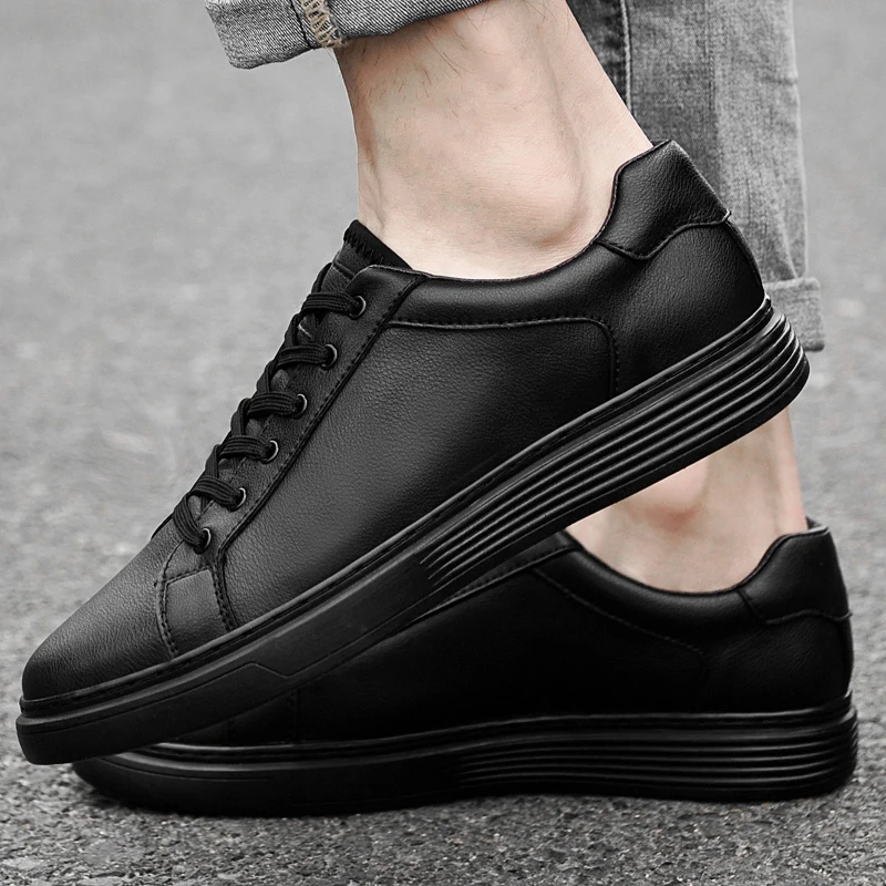 

Genuine Leather Men shoes lace up oxfords Platform Sneakers outdoor Autumn Fashion Sports men Shoes male flats sneakers