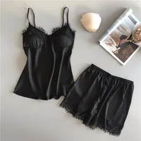 1 set of women's sleepwear set, fashionable V-neck lace sexy sleepwear, sleepwear pants set, new comfortable sleepwear