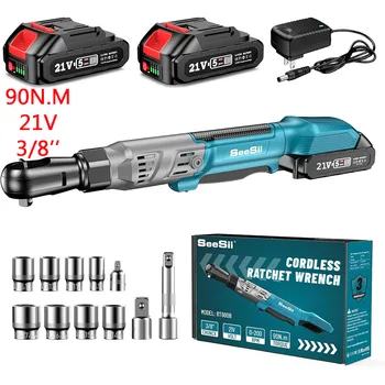 Seesii 3/8'' 6'' 12V Cordless Electric Ratchet Wrench 7