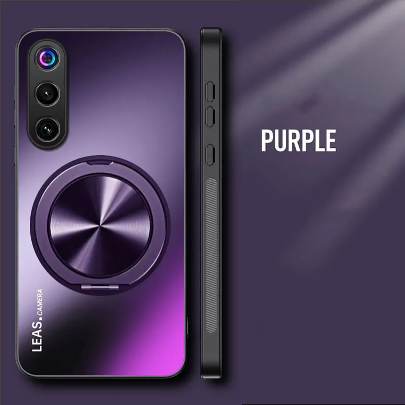 Magnetic Shockproof Matte Bumper Case with Wireless Charging Holder