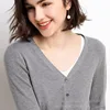 Women Cardigans Autumn Winter 2023 Single Breasted V-neck Knitted Sweater Fashion Short Knitwear Solid Jumpers 2