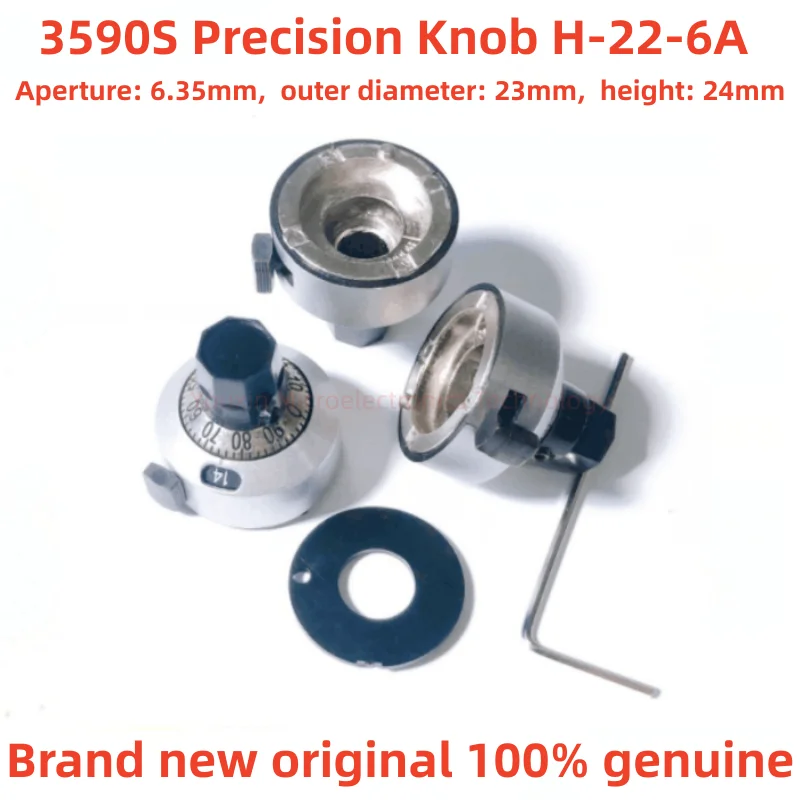 Original 6.35mm 3590S knob H 22 6A precision scale knob potentiometer