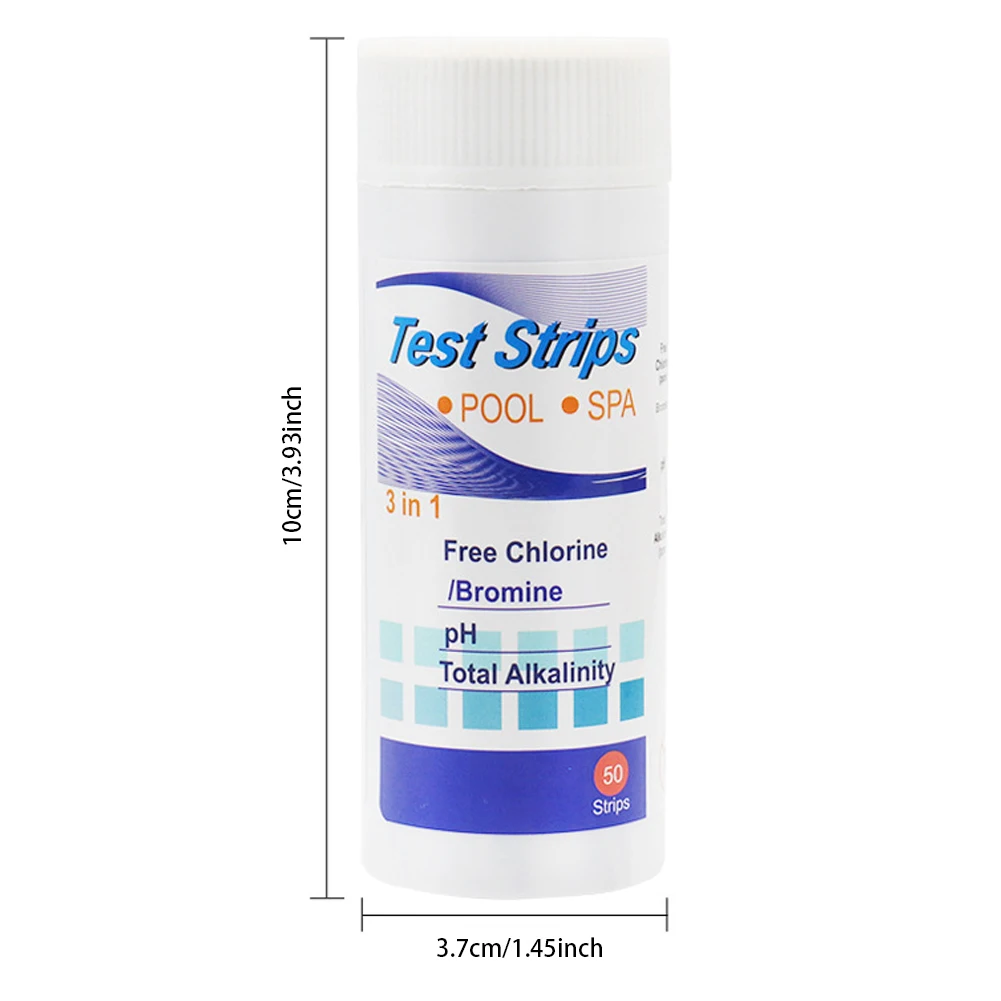 50pcs Water Quality Test Kit 3-in-1 PH Test Strips Residual Chlorine Value Alkalinity Hardness Tester For Pool