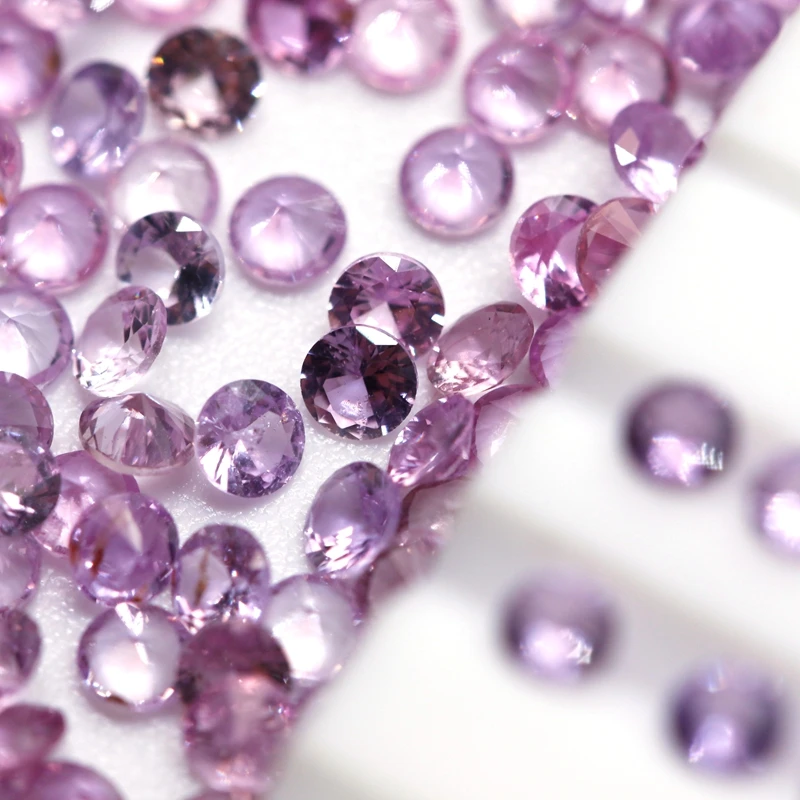 

Natural Purple Sapphire Small Dots 1.6mm With Stone Standard Round Diamond Cut Jewelry Clock Inlaid