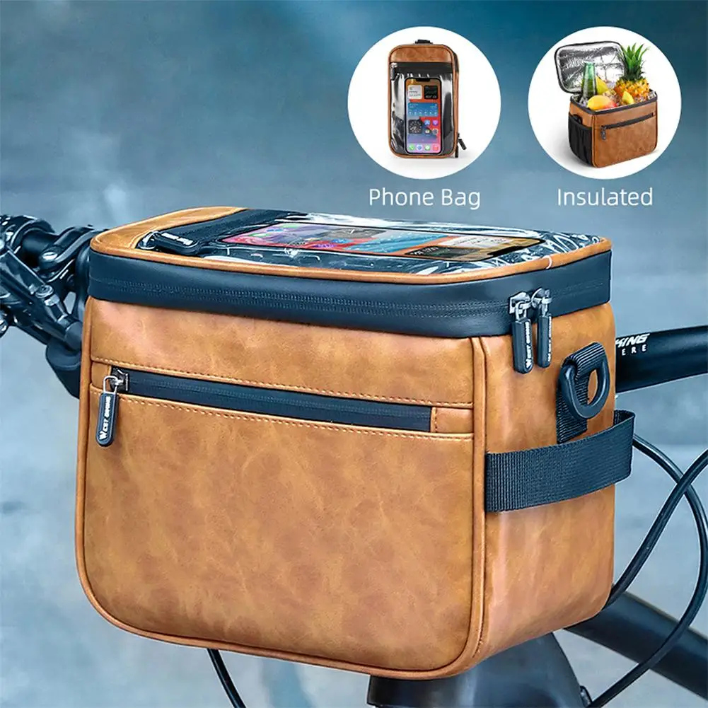 

Multifunctional Bicycle Handlebar Bag Waterproof Touch Screen Phone Bag Travel Insulated Bag For Bicycle Bike MTB 4.5L