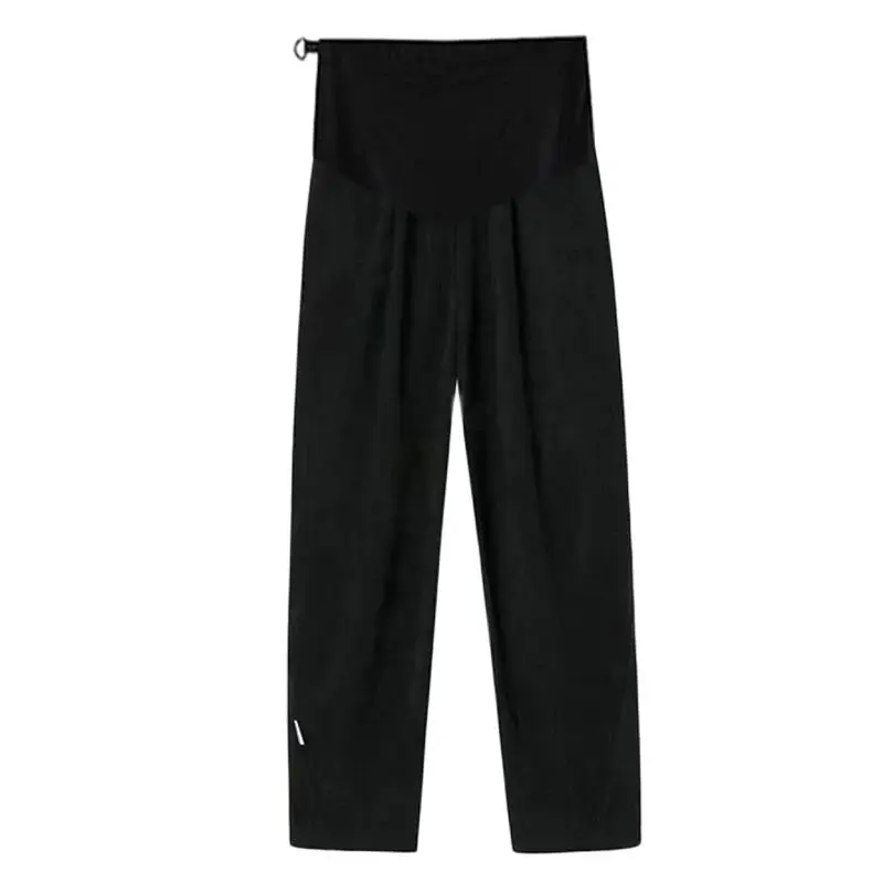 Pregnant Woman Winter Belly Pants Thick Warm High Waist Ankle-length Corduroy Trousers with Fleece Maternity Straight Trousers 5