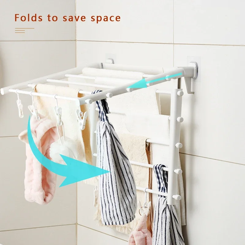 LLHH Colgador Ropa Perchas Pared Retru00e1ctil Tendedero Plegable