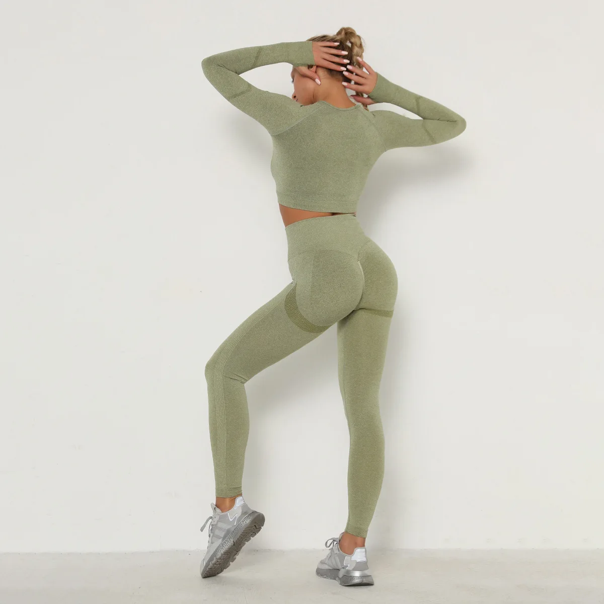 Seamless Yoga Set Women Booty Leggings Sports Bra Sets  Fitness Yoga Suit Gym Clothing Female Sport Workout Clothes Sportswear