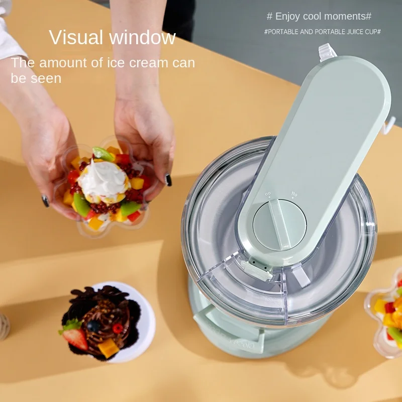 Fully automatic ice cream machine household small desktop mini children's DIY homemade ice cream cone machine