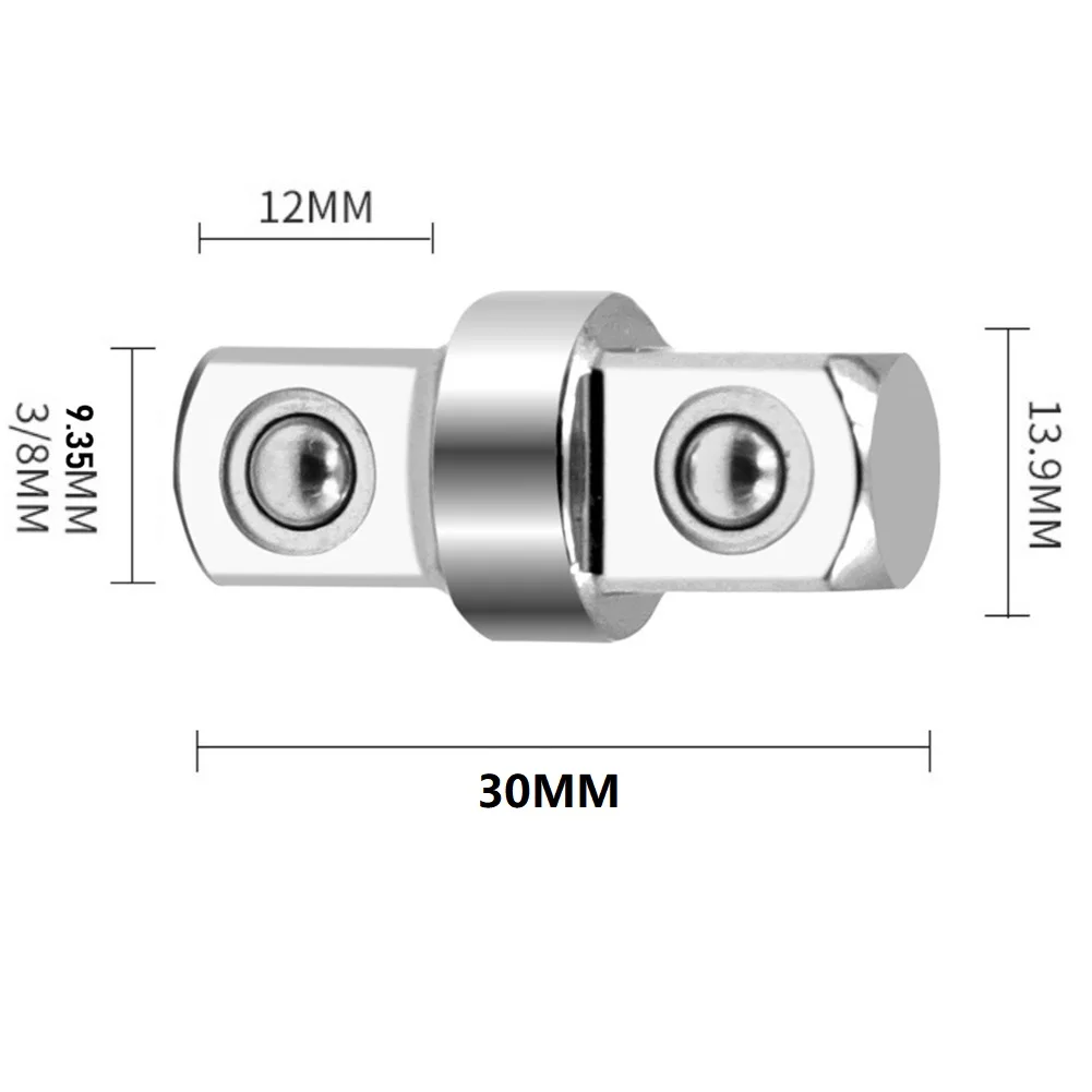 Wrench Extension Rod 1.18"x0.55" Chrome Vanadium Steel 3/8 Double-Head Hex Socket Wrench Adapter Driver Conversion Tool 6