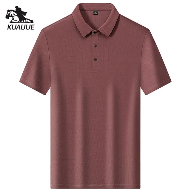 Polo homme M-7XL 8XL 9XL Nouveauté été – Polo homme à manches courtes en soie glacée de haute qualité – Polo décontracté et professionnel pour homme A99 1